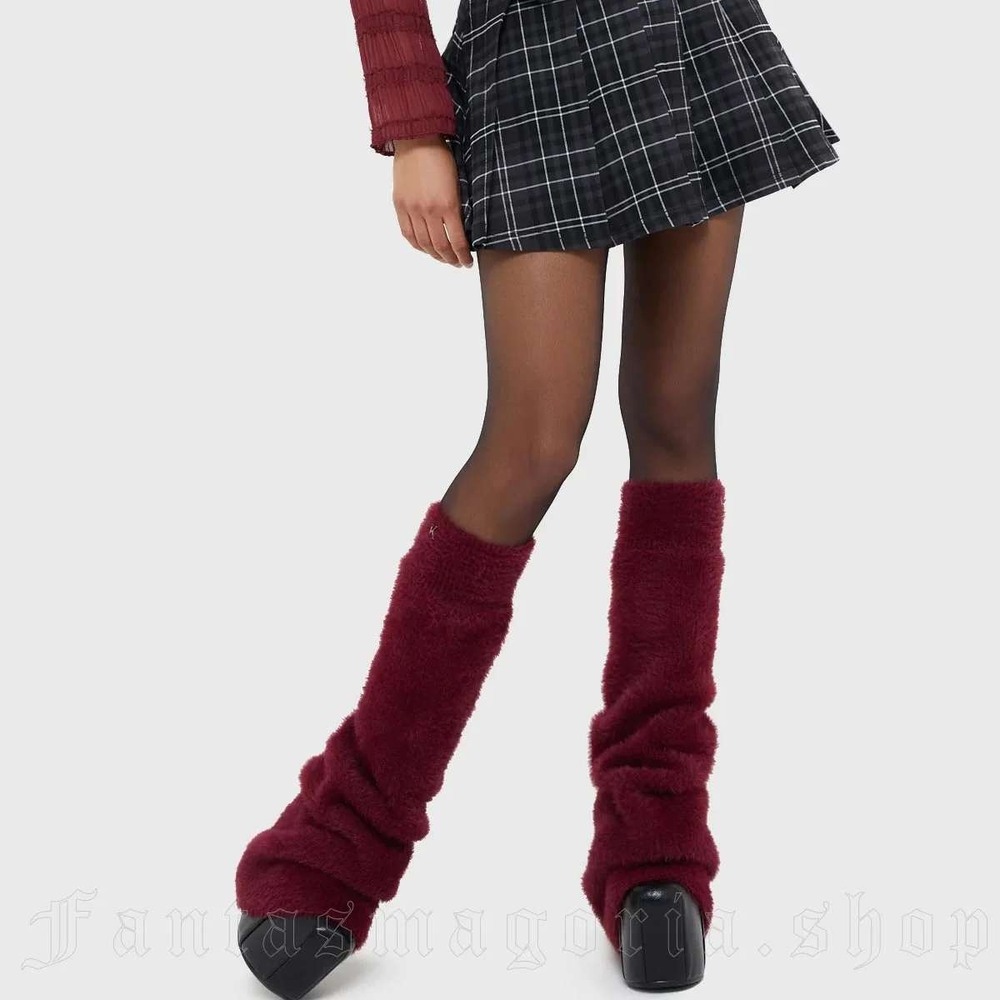 Killstar dark night red legwarmers goth